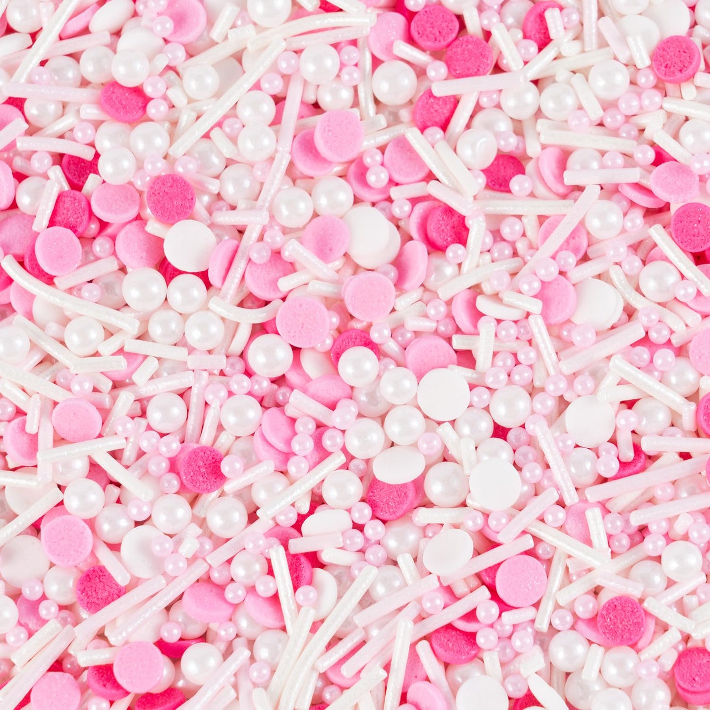 Pink Sprinkles For Cake Decorating 7 Oz Edible Pearl Sugar Sprinkles Topper For Cookie Cupcakes, Candy, Cream, Chocolate Cake De