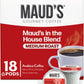 Maud's Medium Roast Coffee Pods, 18 ct, Recyclable Single Serve Pods - 100% Arabica Coffee, Compatible with Keurig K Cups Maker