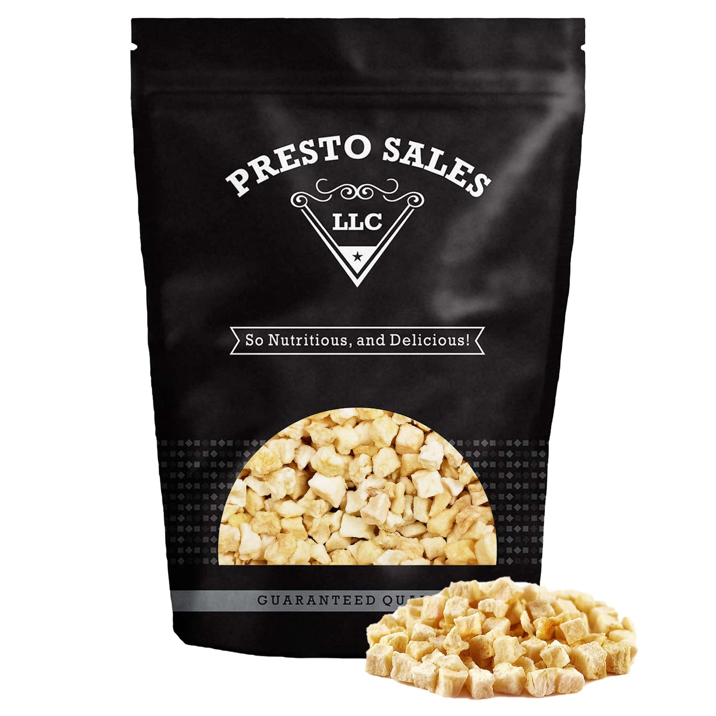 Presto Sales Dried Apple Cubes, 16 Oz | All Natural Dried Fruit Snack | Vegan, Non-Gmo, Dehydrated Fruit | Low-Fat, Low-Cholesterol Or Low-Sodium Diet | Packed Fresh In Resealable 1 Lb Pouch Bag