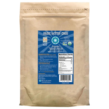Blue Lotus Chai - Fully Organic Traditional Masala Chai - Makes 530 Cups - 1 Pound Bulk Bag Masala Spiced Chai Powder with Organ