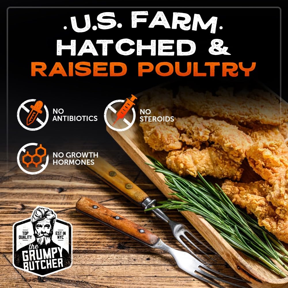 Grumpy Butcher Breaded Chicken Breast Tenderloins, 4 Packs (3 Lb Each) - Fully Cooked Natural Chicken Tenders - Premium Poultry