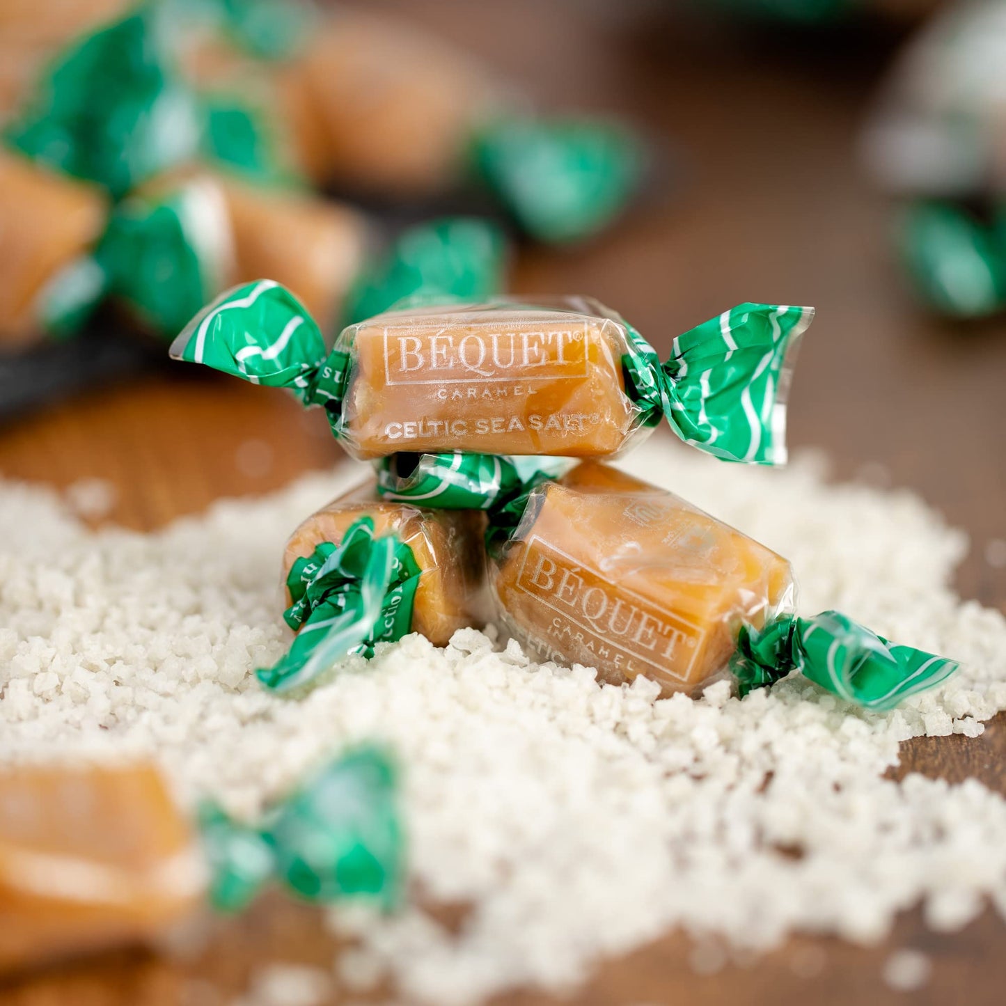 Béquet Caramel Salted Caramel Candy - Gluten Free - 5 LB Box - Individually Wrapped