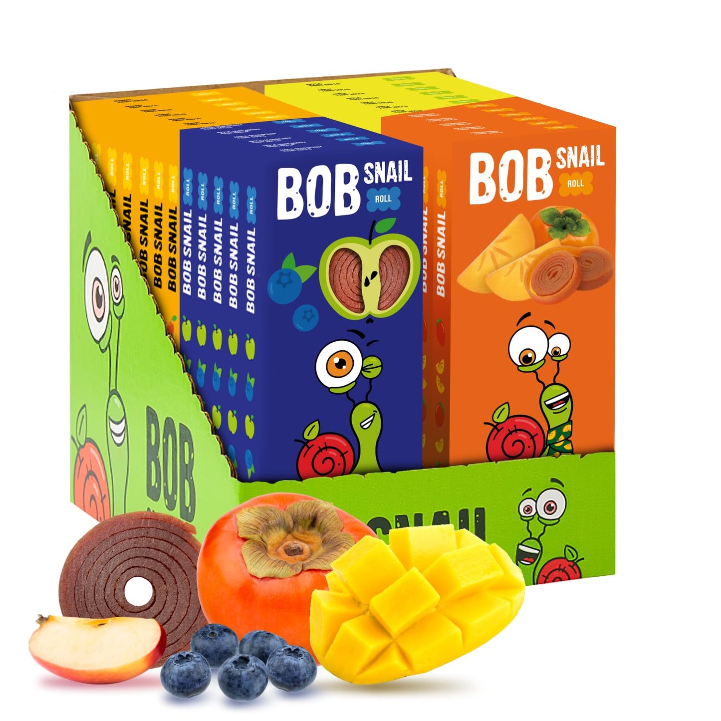 Bob Snail Berries Mix Snack Variety Pack – 60 Healthy Fruit Roll-Ups, 3 Count (Pack of 24) – Gluten-Free for Kids and Adults