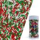 Red & White & Green Christmas Jimmy Sprinkles Edible Mix Size Jimmies Cake Decorations Soft Jimmies for Topping Ice Cream, Cooki