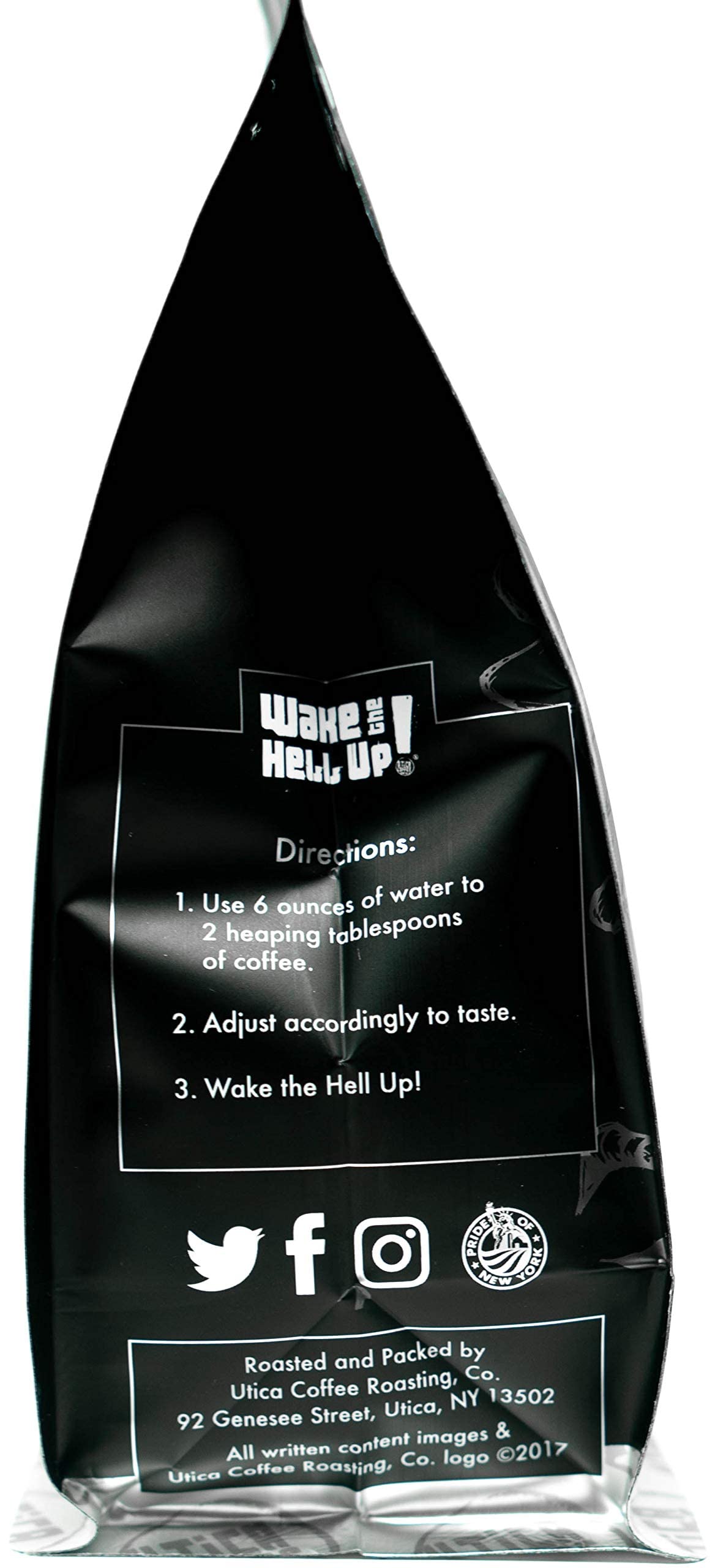 Wake The Hell Up! Whole Bean Coffee, Medium-Dark Roast, Low Acid, 12oz