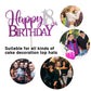 Purple Glitter Happy 18Th Birthday Cake Topper,Hello 18, Forever 18 Party Decoration