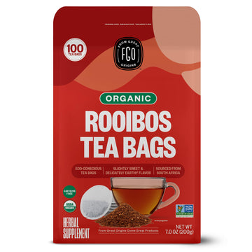 Fgo Organic Rooibos Tea, Eco-Conscious Tea Bags, 100 Count, Packaging May Vary (Pack Of 1)