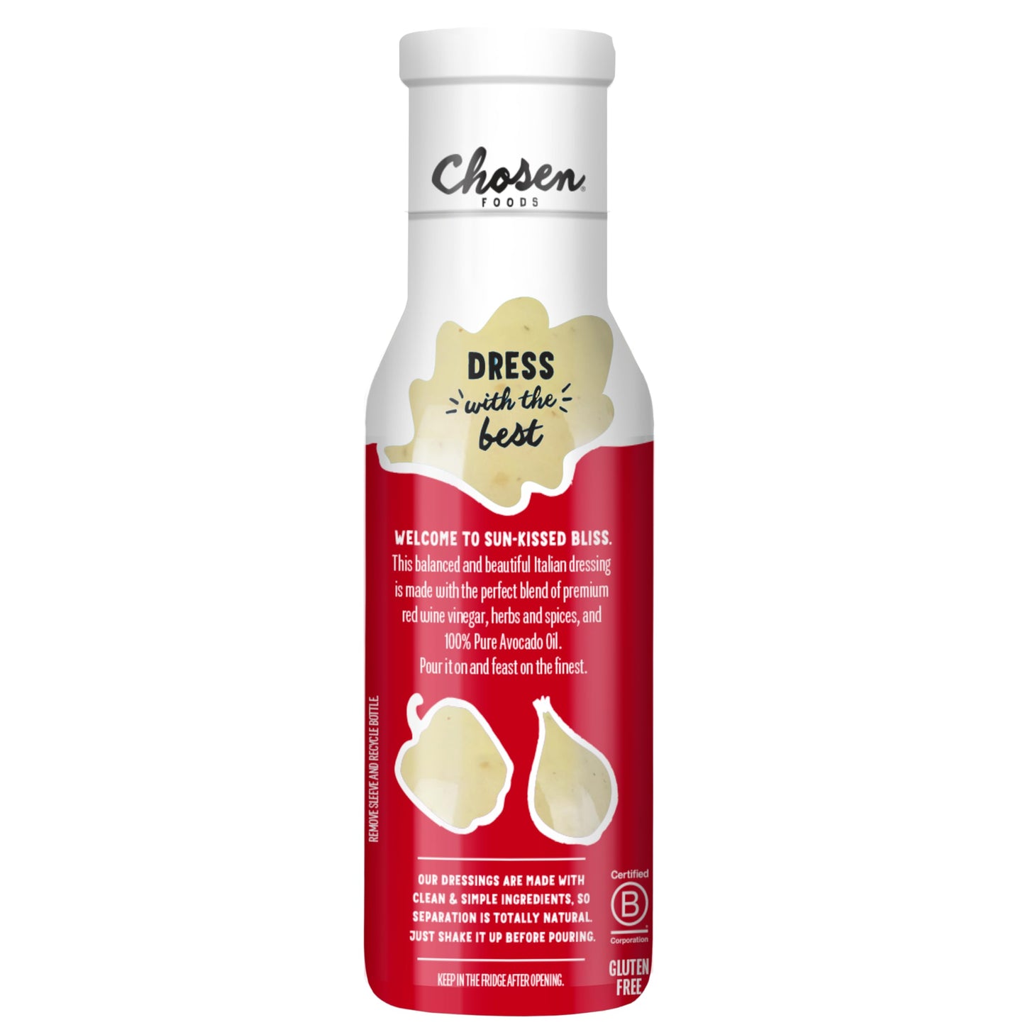 Chosen Foods Zesty Italian Dressing and Marinade, 8 oz, with Recipe e-Book Bundle