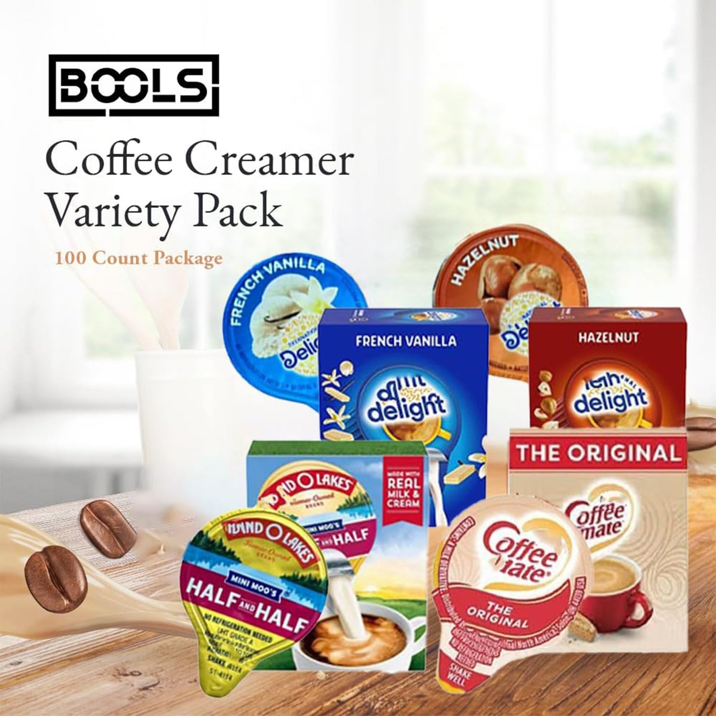 Coffee Creamer Singles Variety Pack Packaged By Bools, Dealight Creamer Singles Set, Delight Mini,Coffee Maete Original & Mini 4