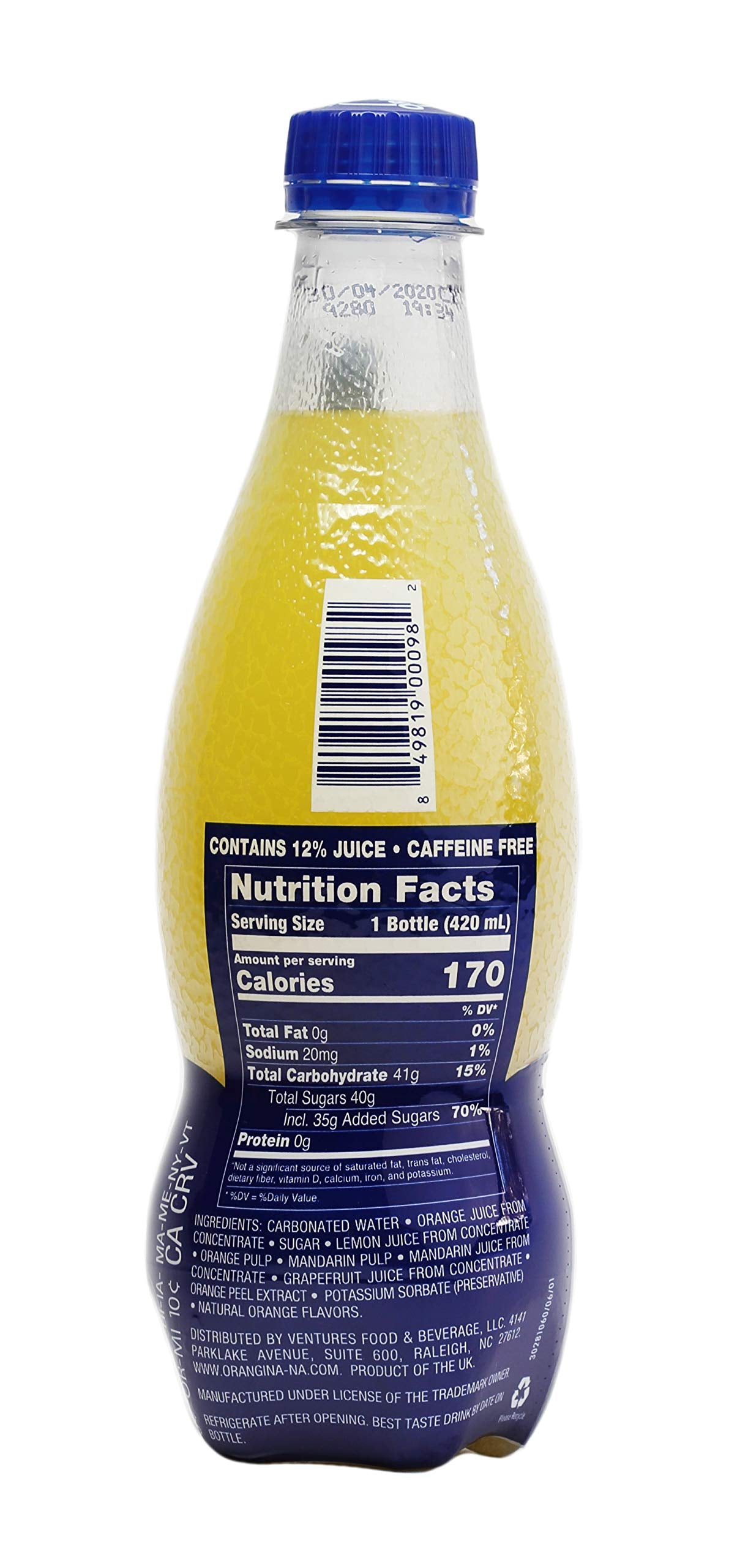 Orangina Citrus Sparkling Juice Beverage - Original French Recipe - Pack of 12 - 14.2 Fl Oz Bottles