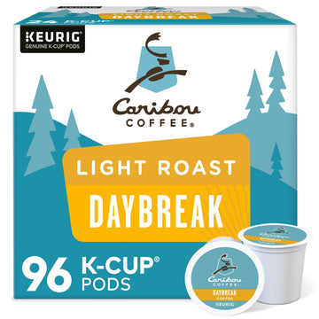Caribou  Daybreak Morning Blend  Single-Serve Keurig K-Cup Pods  Light Roast Coffee  96 Count (4 Boxes of 24 Pods)