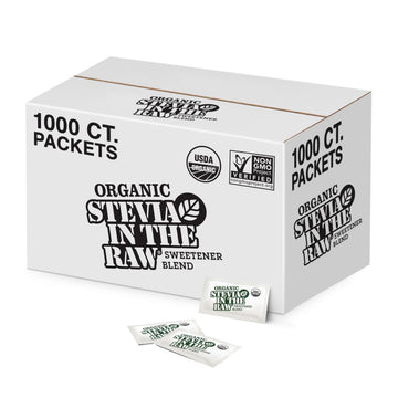 In The Raw Organic Stevia Sweetener Packets, 1,000 Ct, Zero Calorie Sugar Substitute Packets, No Erythritol or Artificial Flavor