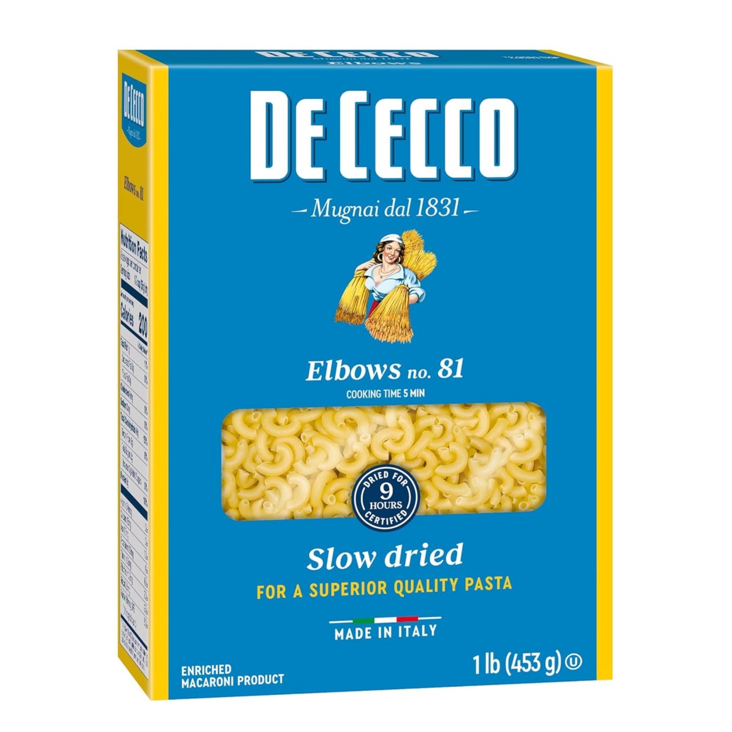 De Cecco Elbows Pasta, 16 Oz, 16 Ounce (Pack of 1), Ideal for Pasta Dishes