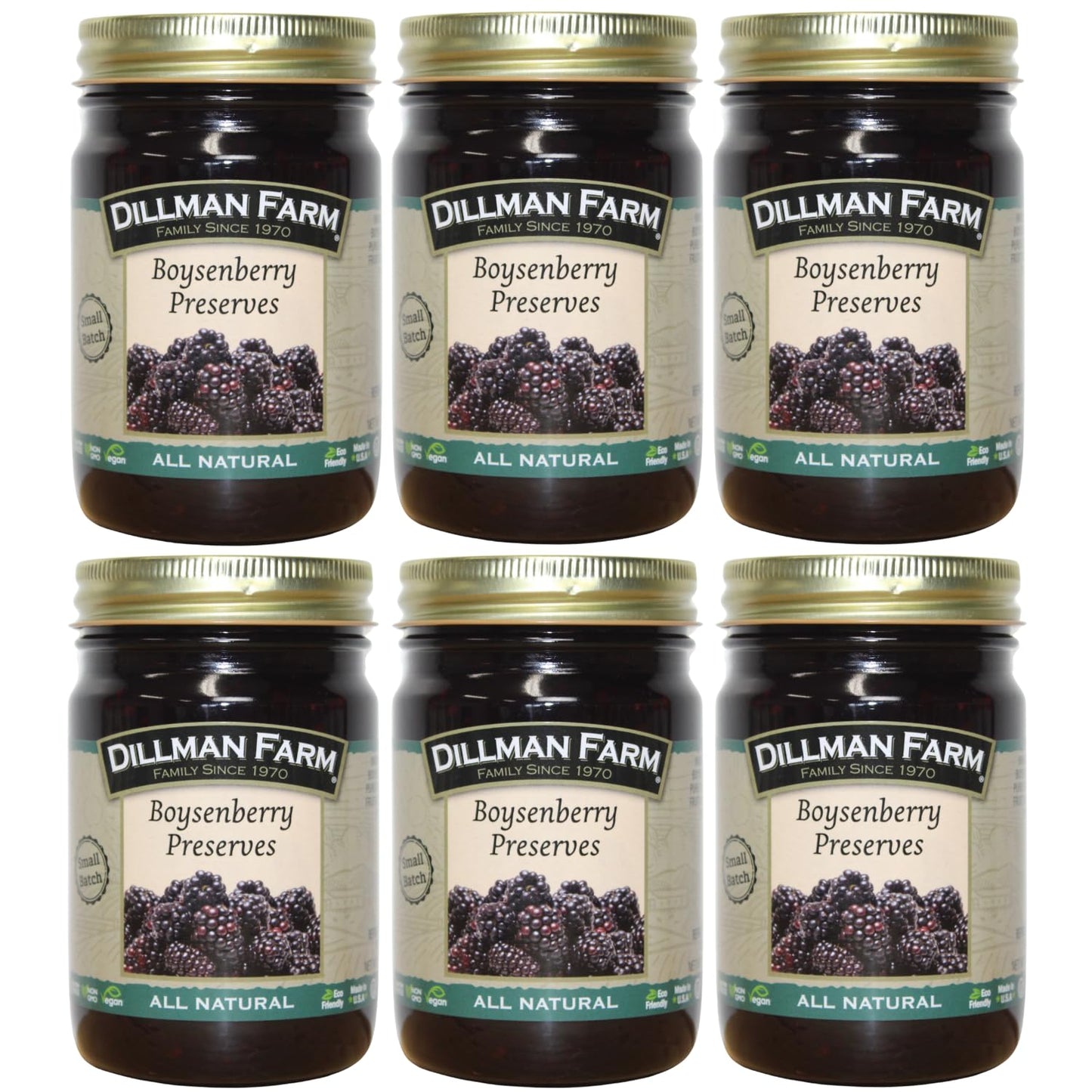 Dillman Farm All Natural Boysenberry Preserves, Gluten-Free, Non-GMO, Vegan, Kosher, Preservative Free, Corn Syrup Free - Made i