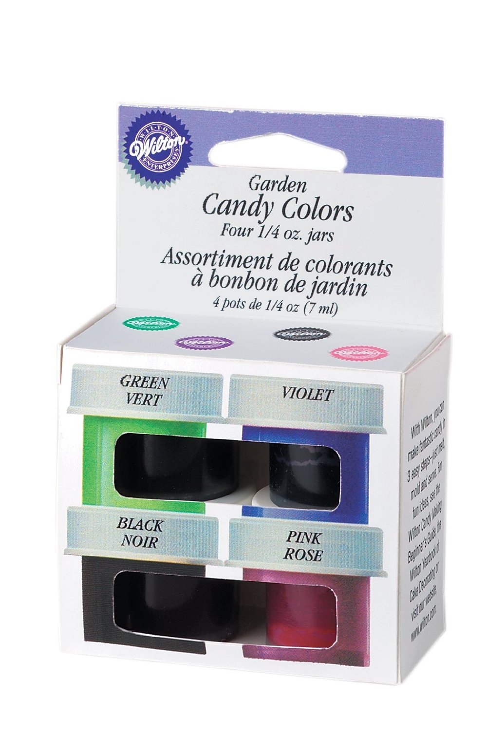 Wilton Candy Colors .25oz 4/PkgPink, Green, Violet & Black