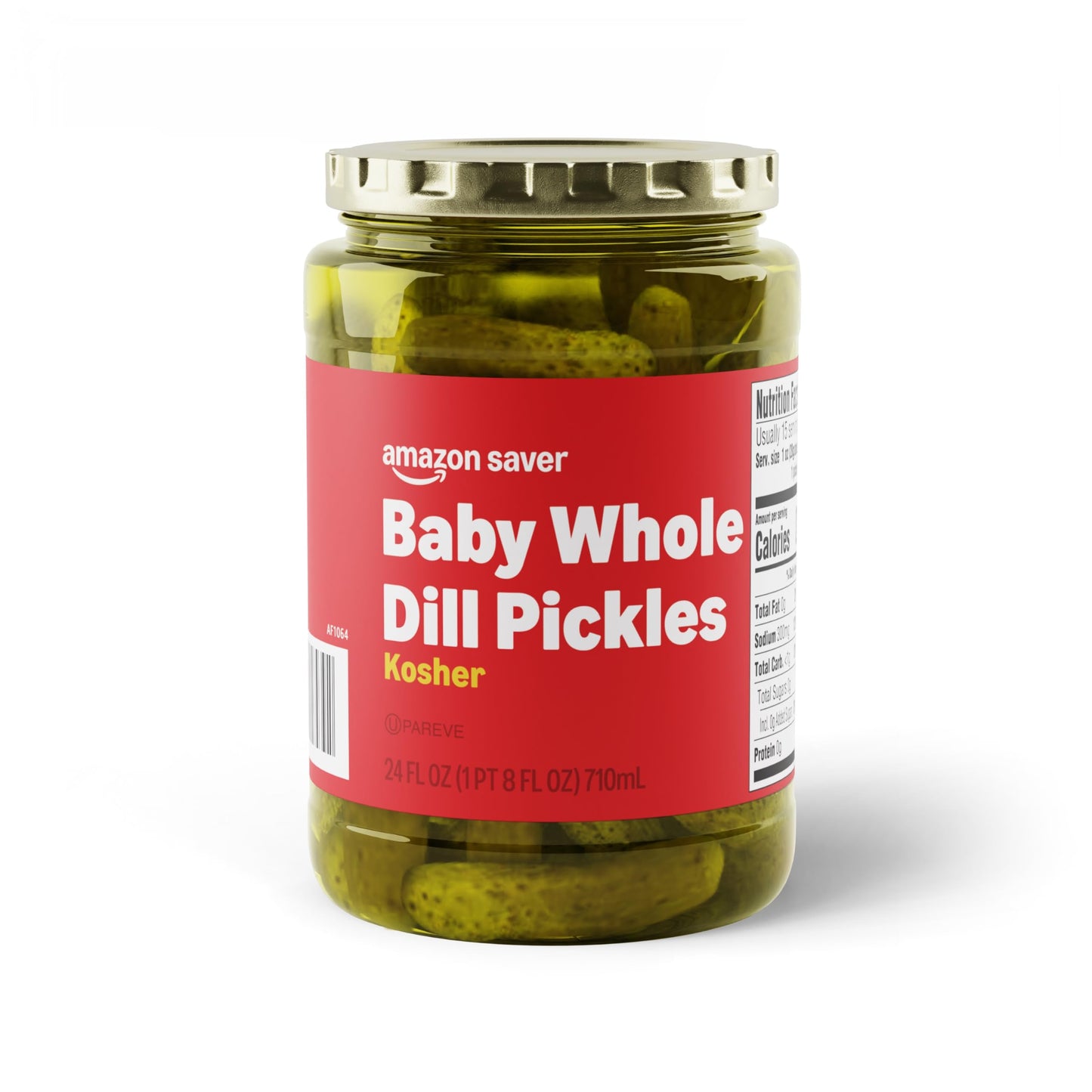 Amazon Saver Whole Dill Pickles, Kosher, 24 Fl Oz, Pack of 1