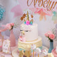 Coonoe, Unicorn Cake Topper,Handmade Party Cake Decoration Supplies With Eyelashes And Stack,Reuasble Gold Horn For Birthday Par
