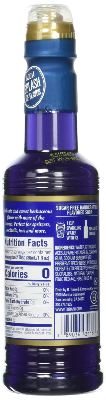 Torani Lavender Syrup, Sugar Free, Kosher, 12.7 Fluid Ounce (Pack of 4)