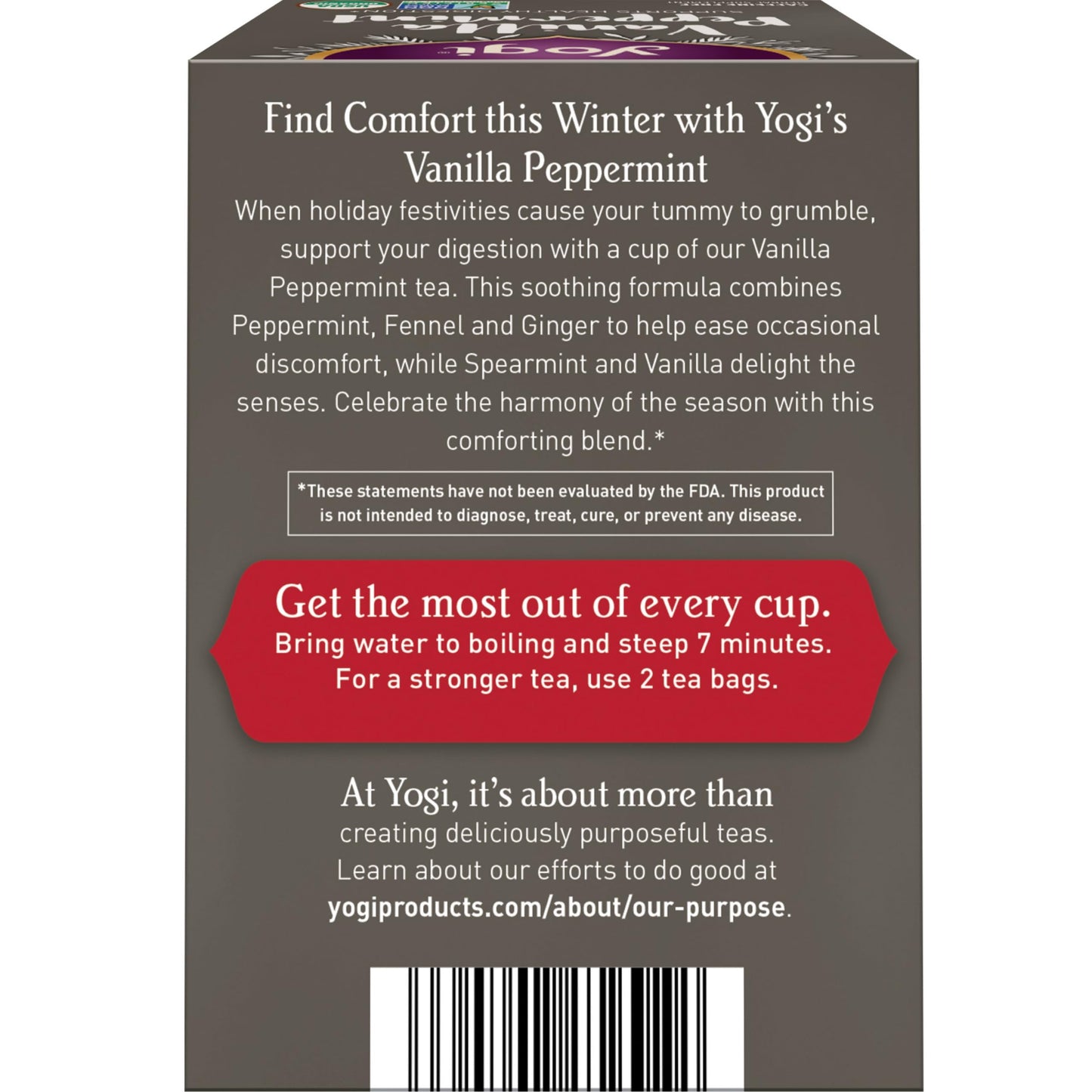 Yogi Tea Vanilla Peppermint - 16 Bags Per Pack (4 Packs) - Herbal Peppermint Vanilla To Support Healthy Digestion - Limited Edition Holiday Digestive Tea With Peppermint, Ginger & More
