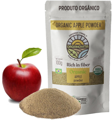 Organic Apple Powder - Blend in Smoothies, High Fiber Content, Made w/Cold-Pressed Natural Ingredients, Gluten-Free, All Purpose