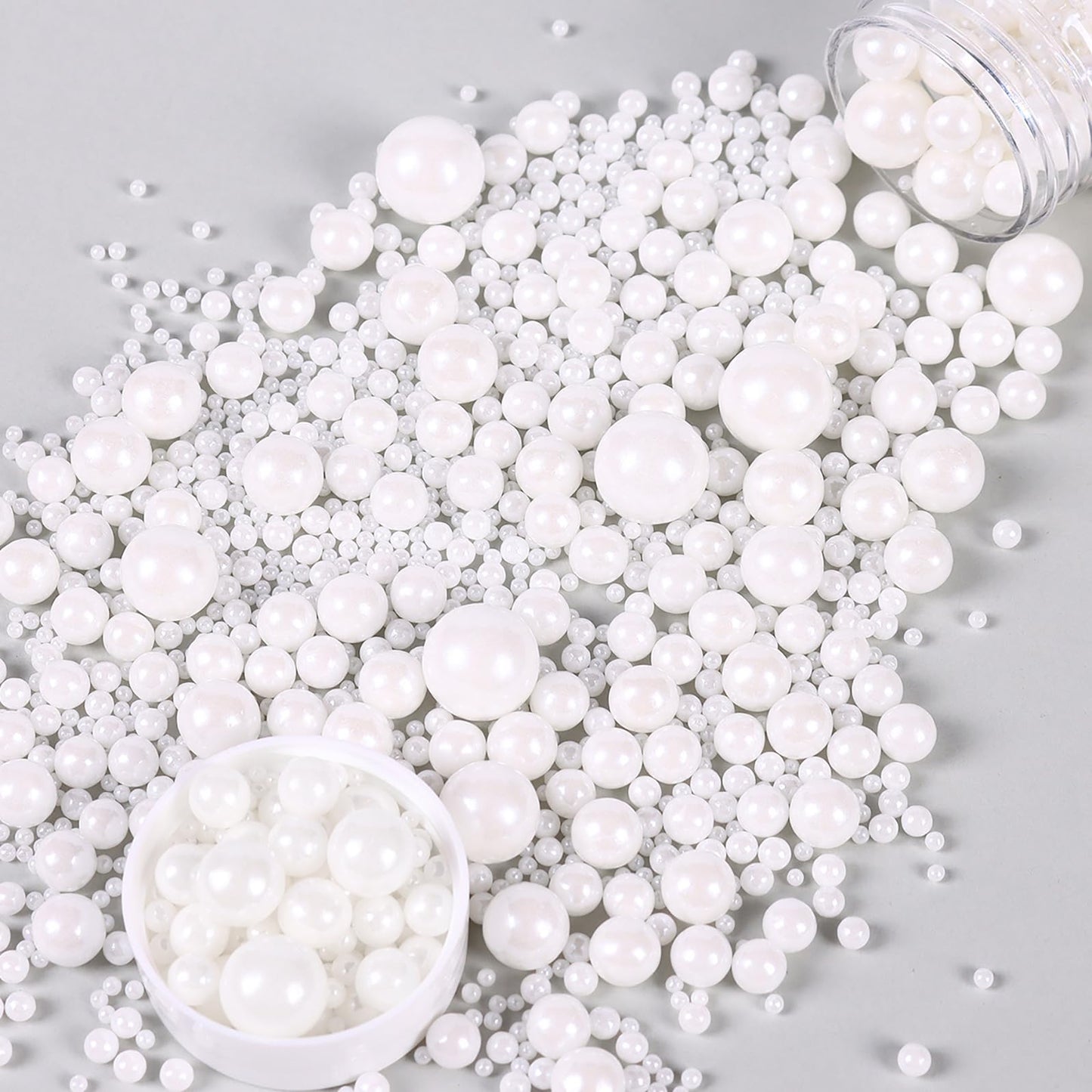 White Pearl Sprinkles For Cake Decorating, Edible Pearls Sugar For Baking Cupcake Toppers Ice Cream Cookie Wedding Party Birthda