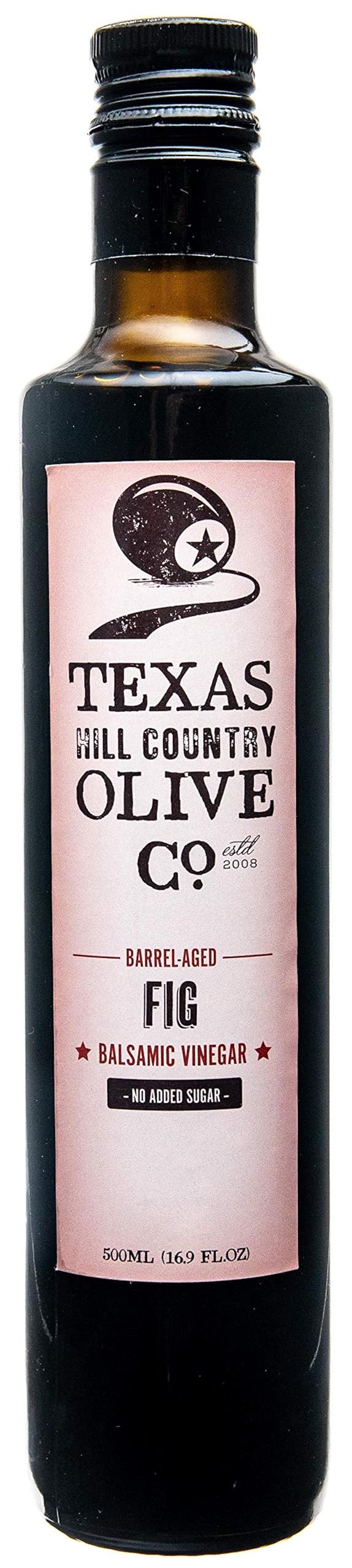 Texas Hill Country Olive Company Fig Balsamic Vinegar - Gourmet Barrel Aged - 16.9 Fl Oz