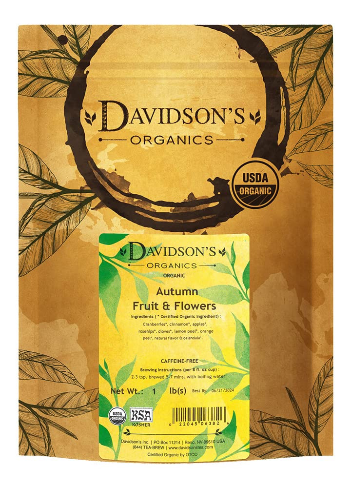Davidsons Organics Loose Leaf Tea, Autumn Fruit & Flowers, 16-Ounce Bag, 1 Pound
