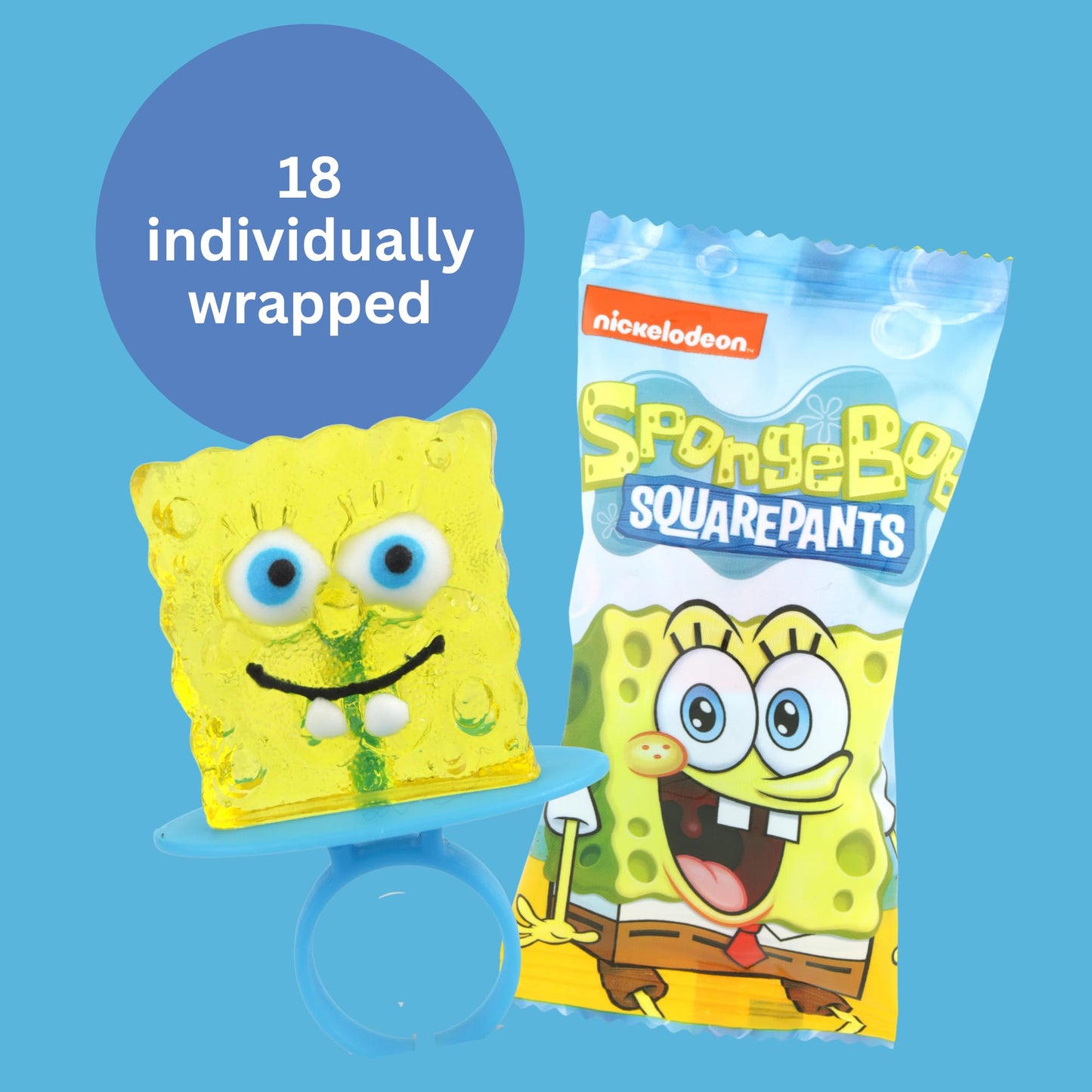 Imaginings 3 Spongebob Squarepants Decorated Lollipop Rings, Patrick And Sandy, Individually Wrapped Candy For Birthday Party Fa