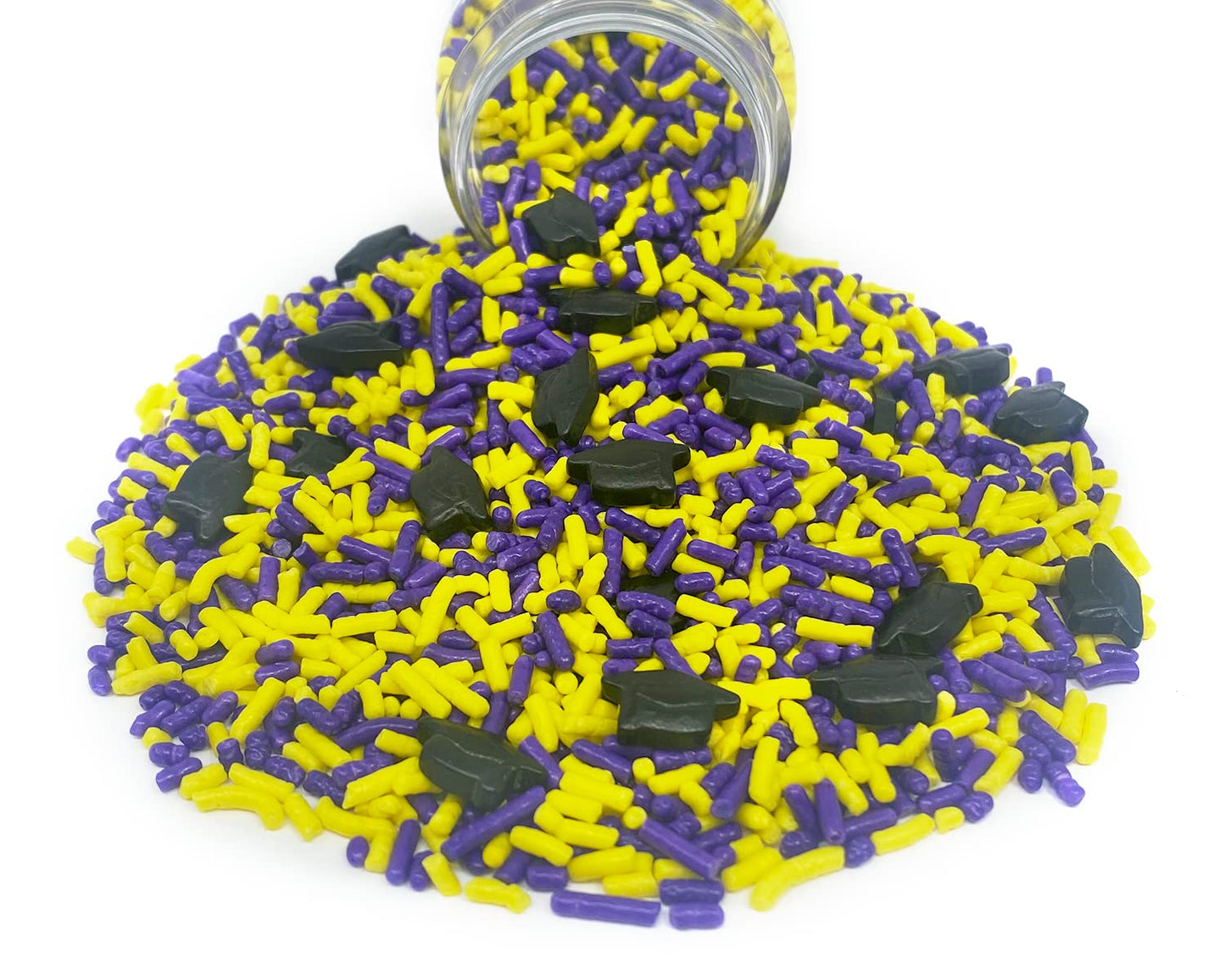 Mystic Sprinkles Graduation Day Sprinkles Mixes (Graduation Day! Purple & Yellow Sprinkle Mix 3.8Oz)