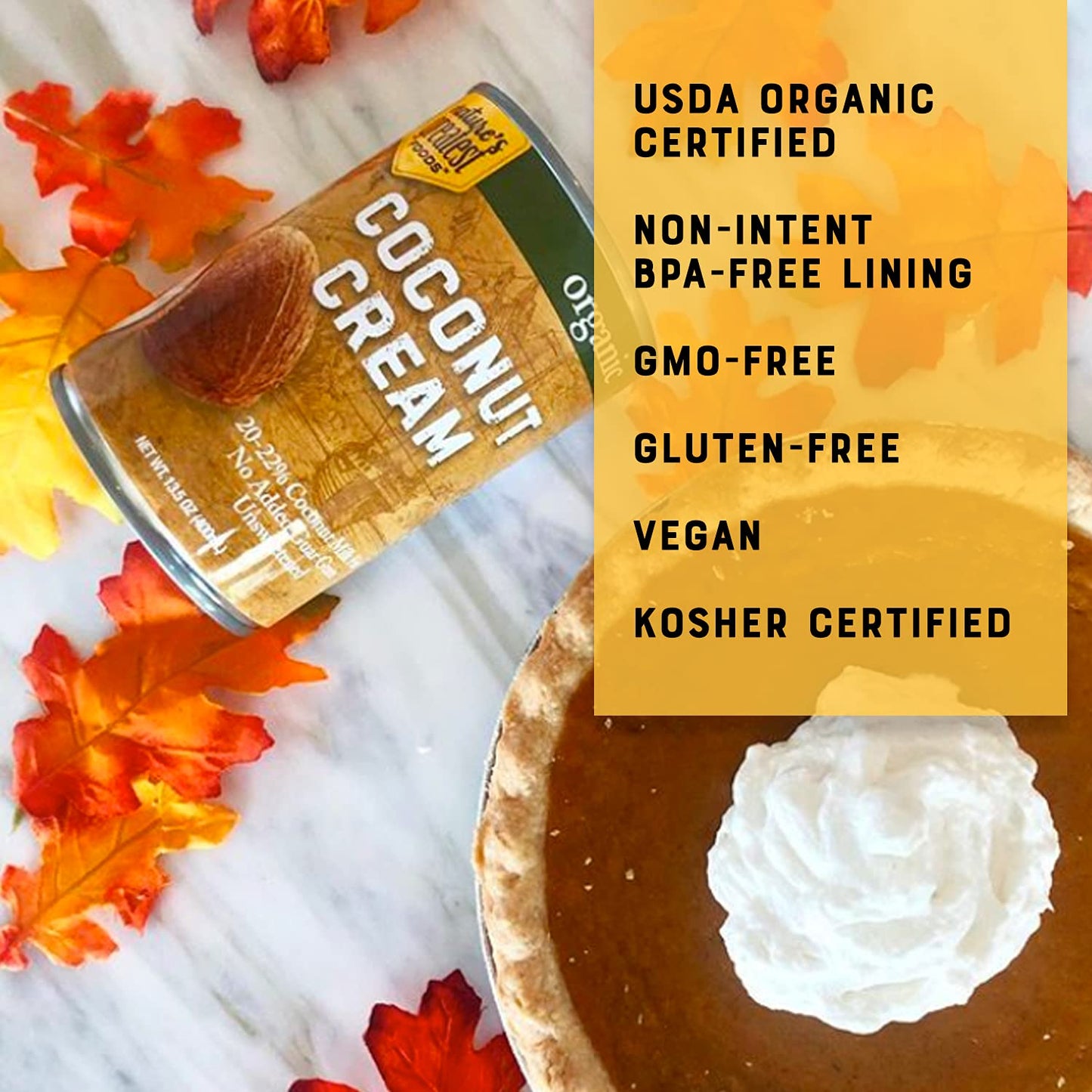 Organic Coconut Cream by Natures Greatest Foods - 13.5 Oz - No Guar Gum, No Preservatives - Gluten Free, Vegan and Kosher - 20-2