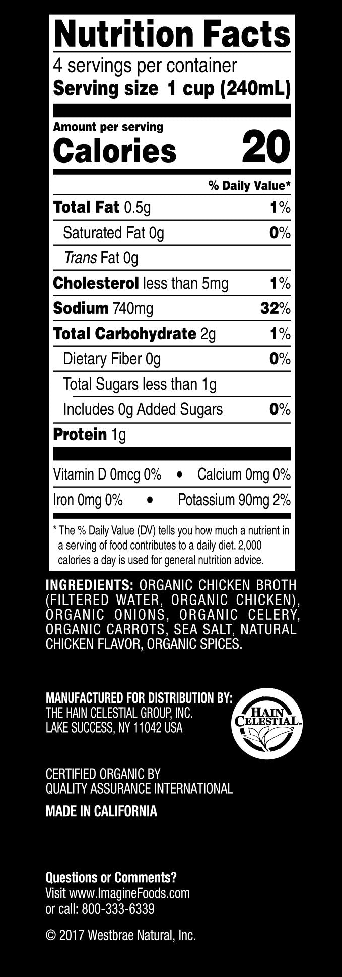 Imagine Free Range Chicken Broth, Organic, Low Sodium, 32 Oz