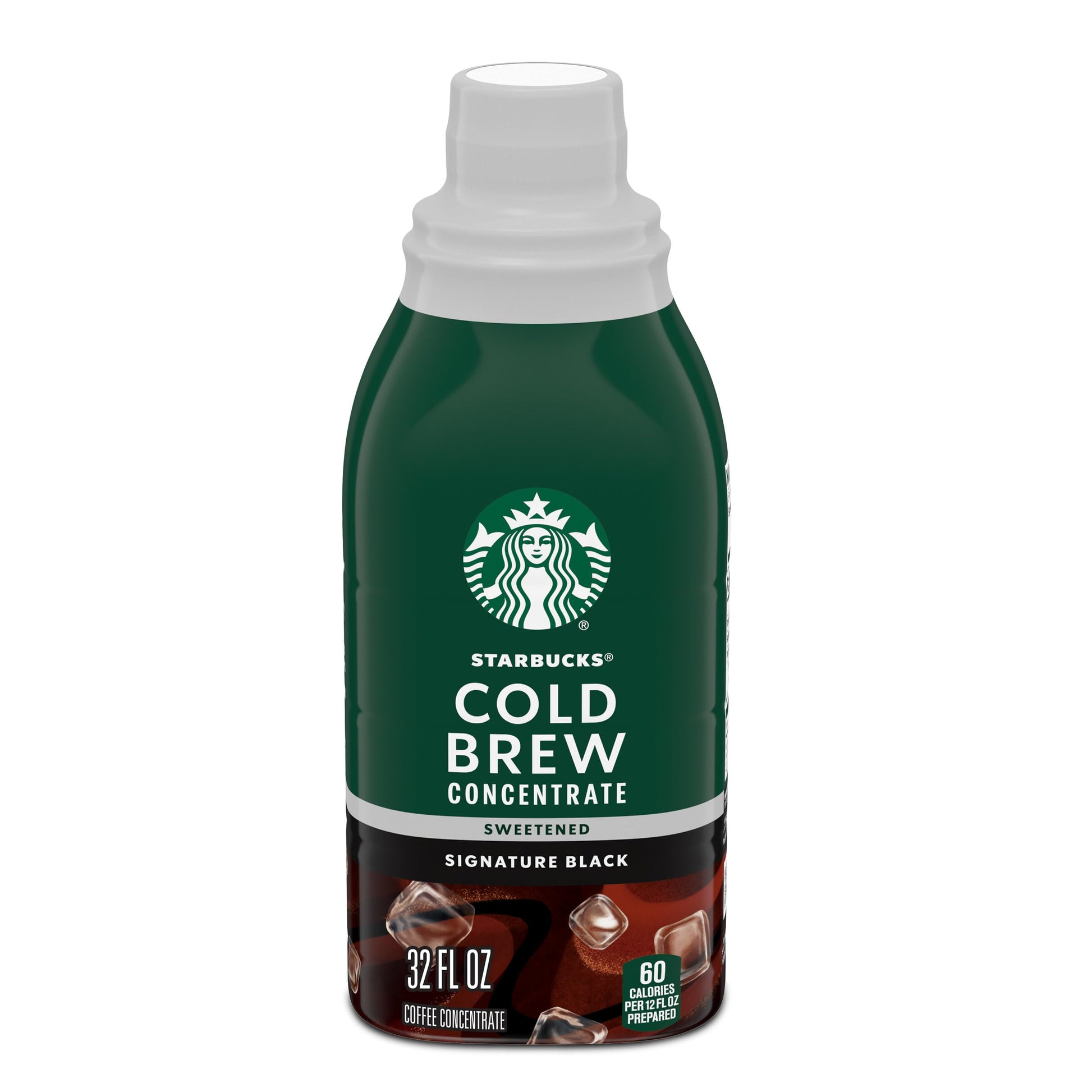 Starbucks Cold Brew Coffee Concentrate, Sweetened Signature Black, 100% Arabica, Multi-Serve Bottle (32 Fl Oz)