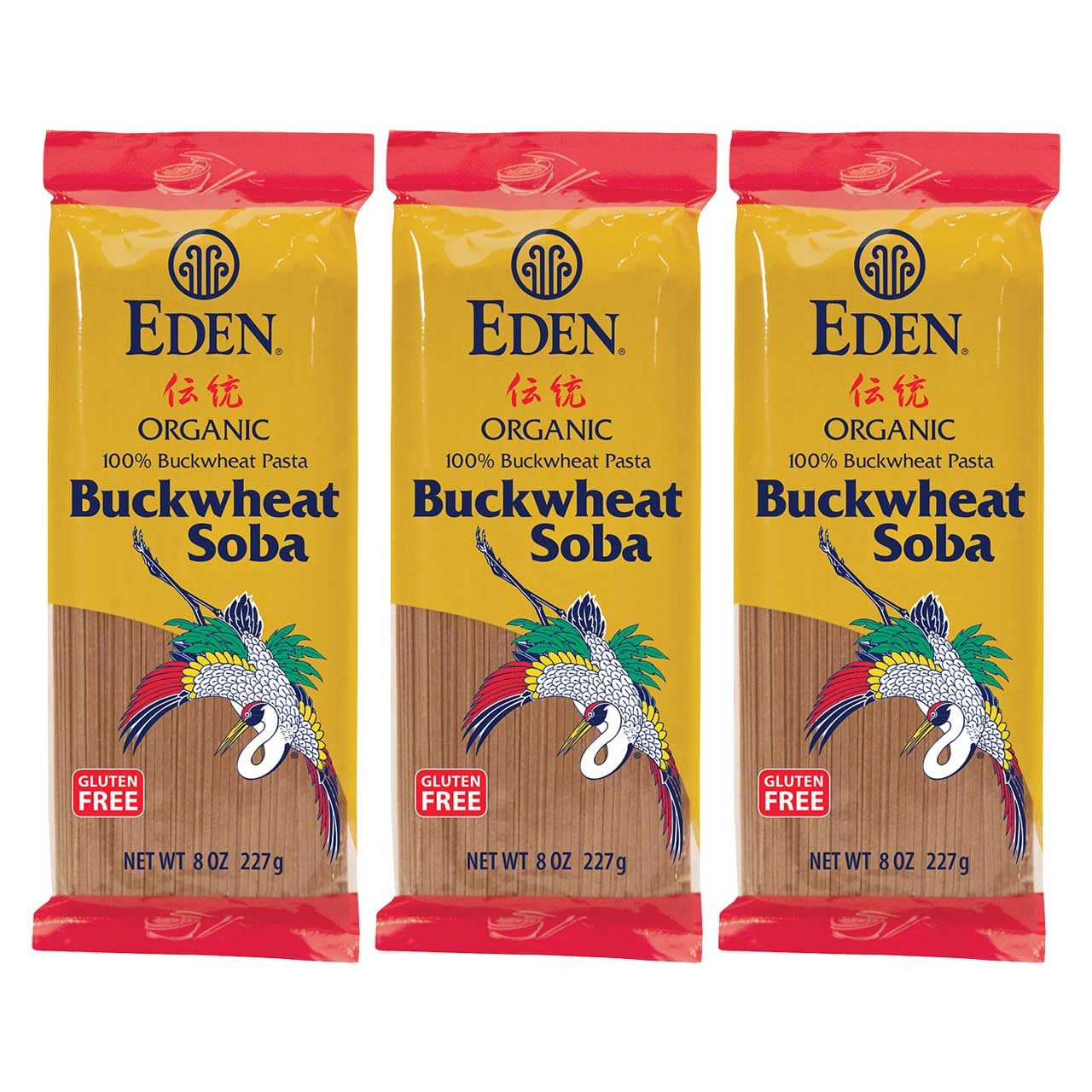 Eden, 100% Organic Buckwheat Soba Pasta, Gluten Free, Traditionally Made In Japan, 8 Oz (3-Pack)