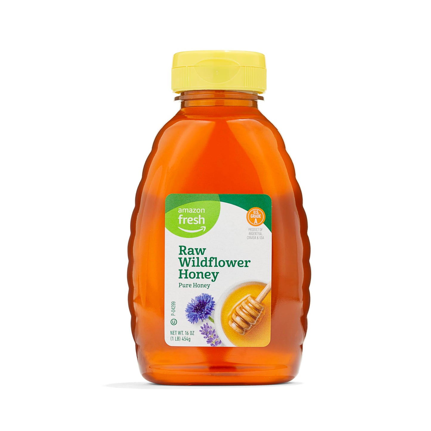 Amazon Grocery Raw Wildflower Honey, 16 Oz, Pure and Natural, Pack of 1