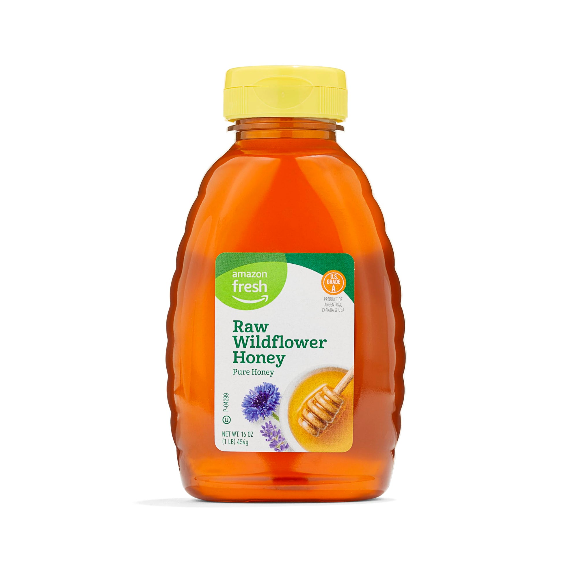 Amazon Grocery Raw Wildflower Honey, 16 Oz, Pure and Natural, Pack of 1