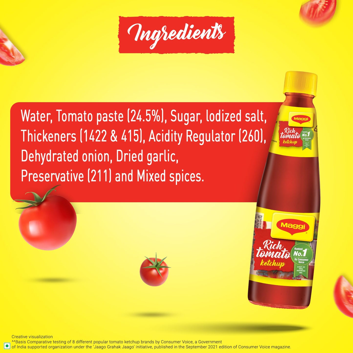 Maggi Rich Tomato Ketchup, 485 Grams(Weight May Vary)
