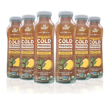 ALLWELLO Organic Cold Pressed Lemonade Gluten Free Non-GMO No Preservatives No Sugar Added (Half Iced Tea, Half Lemonade Blend, 