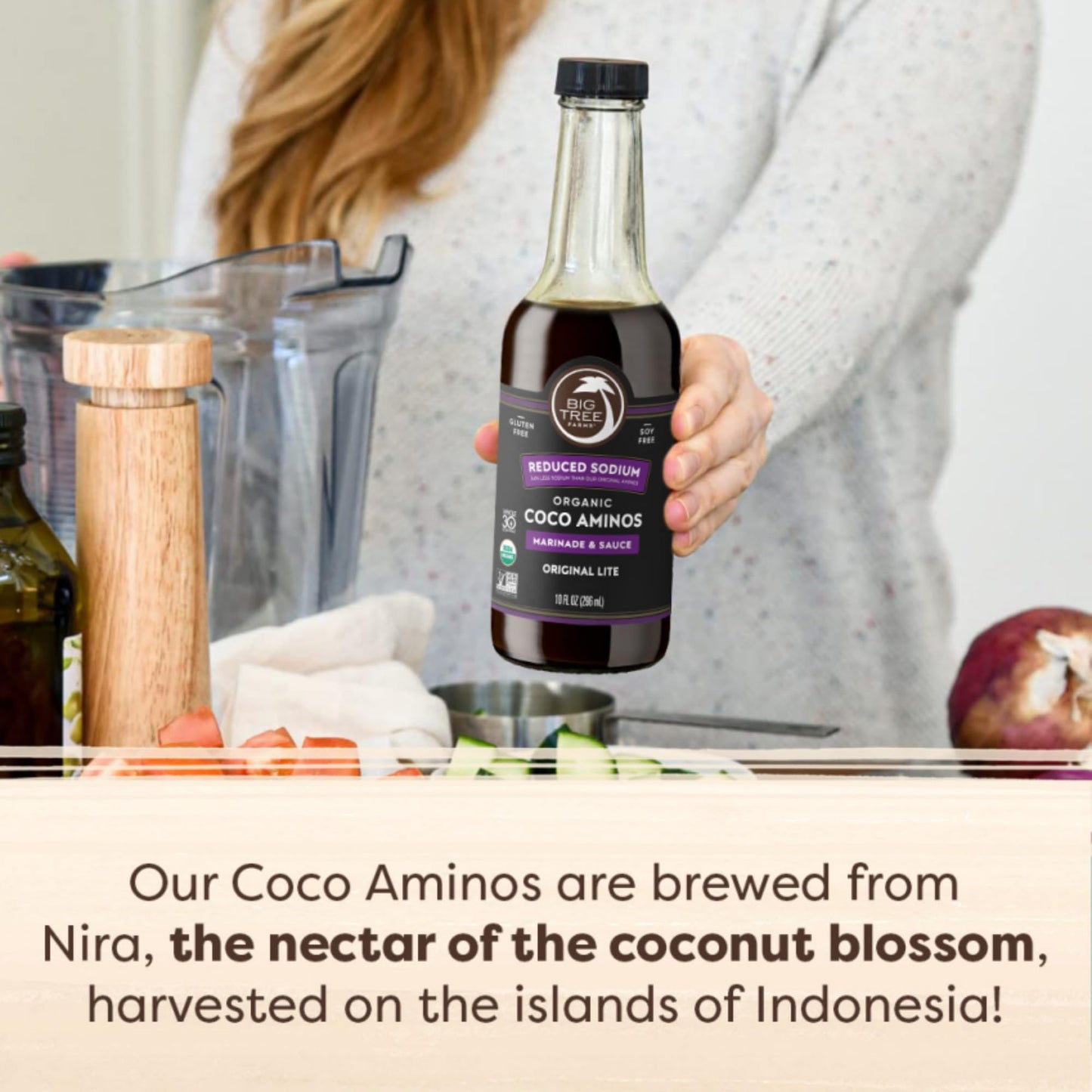 Big Tree Farms Organic Coco Aminos - Soy-Free Sauce, Low Sodium, Gluten Free, 10 Fl Oz