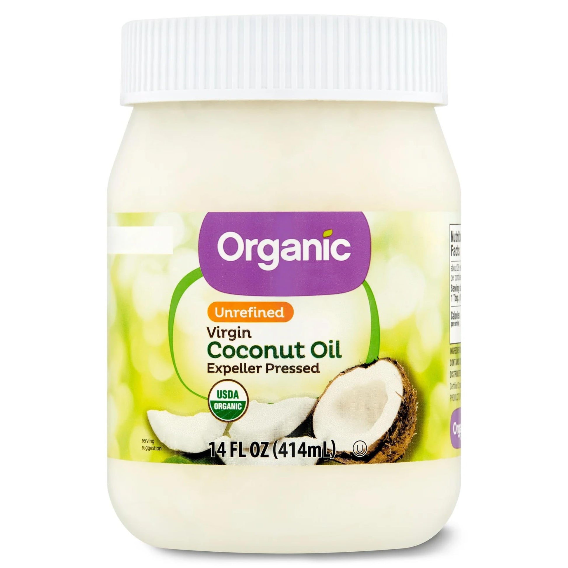 Generic Expeller Pressed Organic Unrefined Virgin Coconut Oil, 14 Fl Oz, No Artificial Flavors or Preservatives