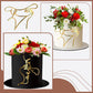 Marsui Cake Topper Set, 10 Pcs Acrylic Lady Face Toppers, 6.69 inches, Gold, Minimalist Design for Birthday and Wedding Decorations