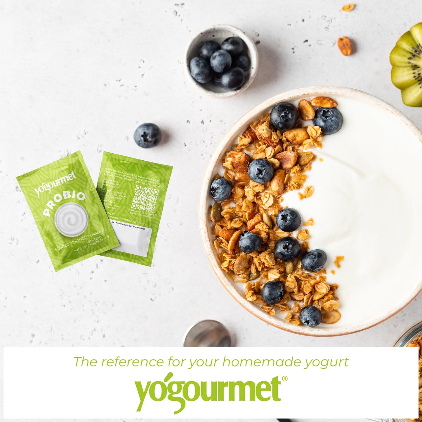 Yogourmet Yogurt Starter Culture with Probiotics - 12 Sachets - All Natural, Gluten Free, Kosher, Halal