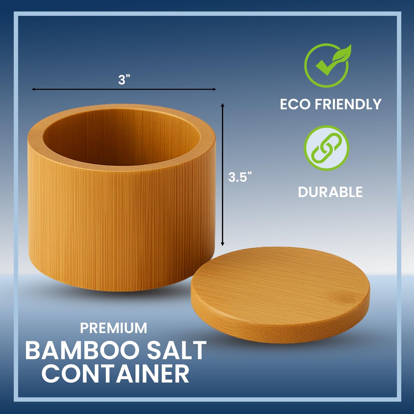 Bamboo Salt Box Cellar Canister Gift Set With Maldon Sea Salt Flakes 8.5 Oz Box - Great For Salts, Spices, Seasonings In Your Gourmet Kitchen By Northward Spirit