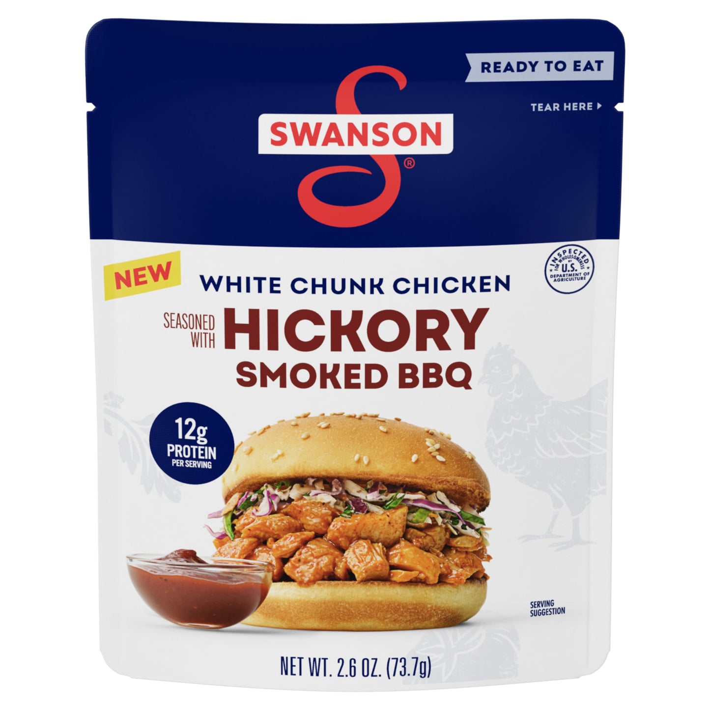 SWANSON S Hickory Smoked BBQ Chicken, Fully Cooked, 2.6 oz Pouch