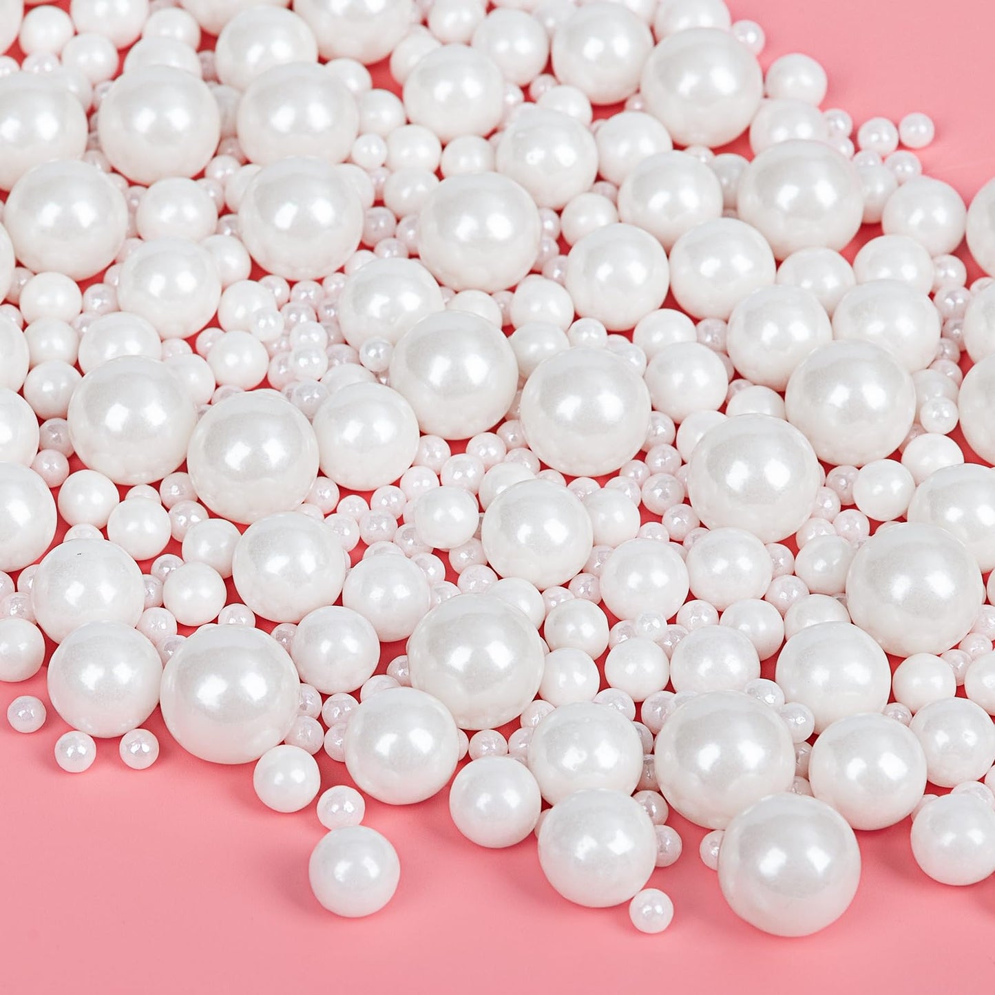Valentine Edible White Pearl Sprinkles for Cake Decorating,130g/4.58oz,Edible Pearls Sugar Sprinkle Mix Size,Baking Candy Decora