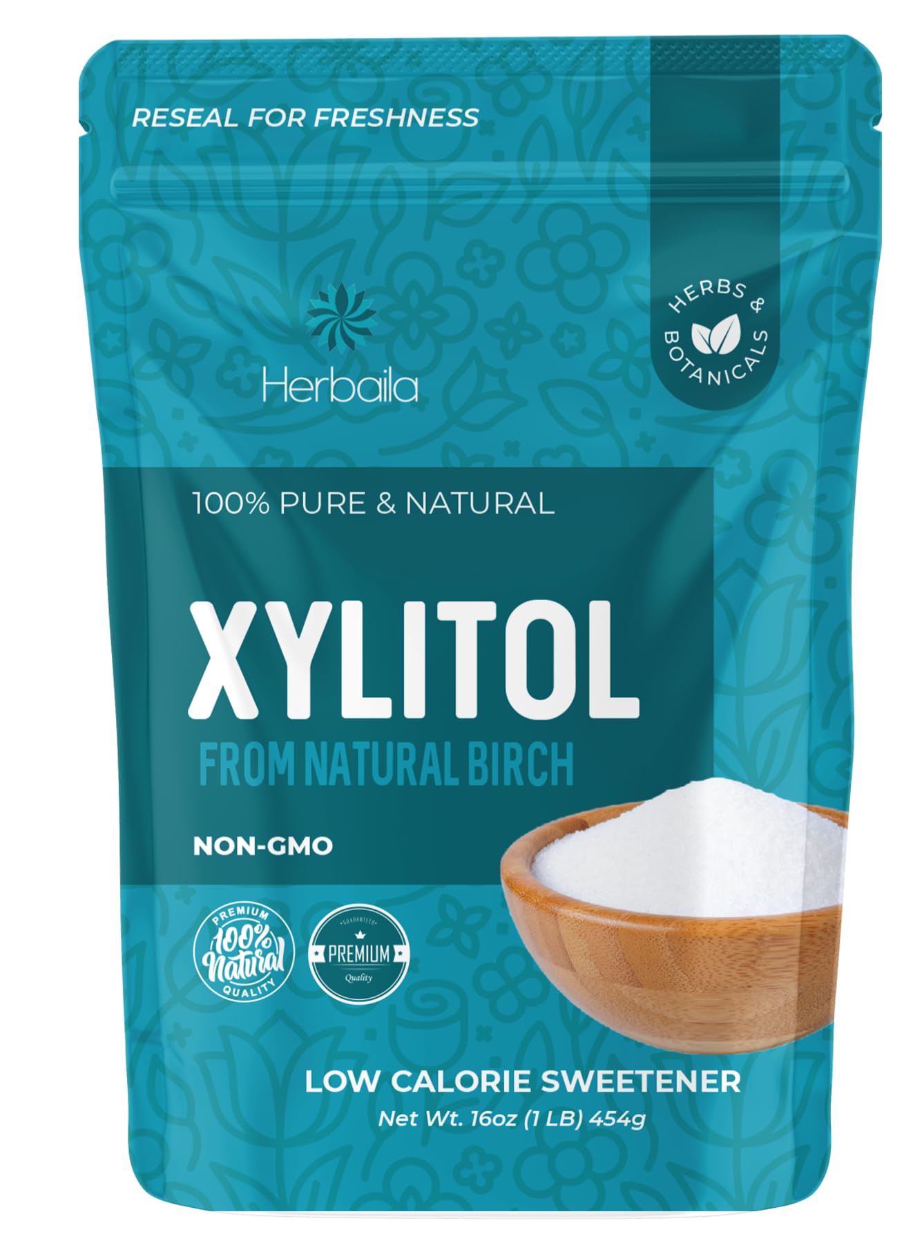 Herbaila Xylitol Sweetener - Pure Granulated Sugar Substitute, Sugar Free, 16oz