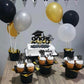YCTHUNFISH Graduation Cupcake Toppers, 25 Pack, Gold, Paper, Grad Cap Design, 2025 Theme Party Decorations