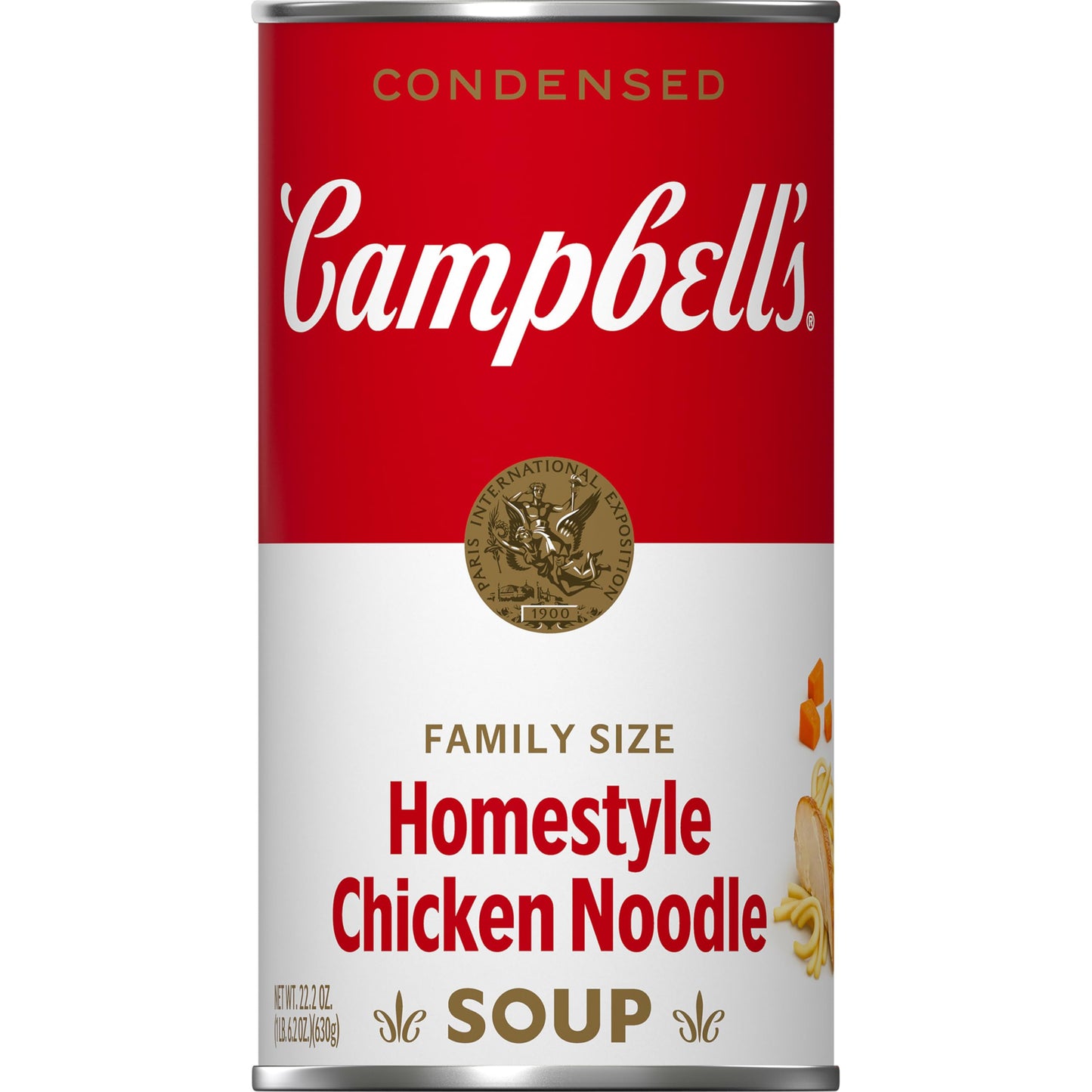 Campbells Condensed Homestyle Chicken Noodle Soup, 22.2 oz Family Size Can