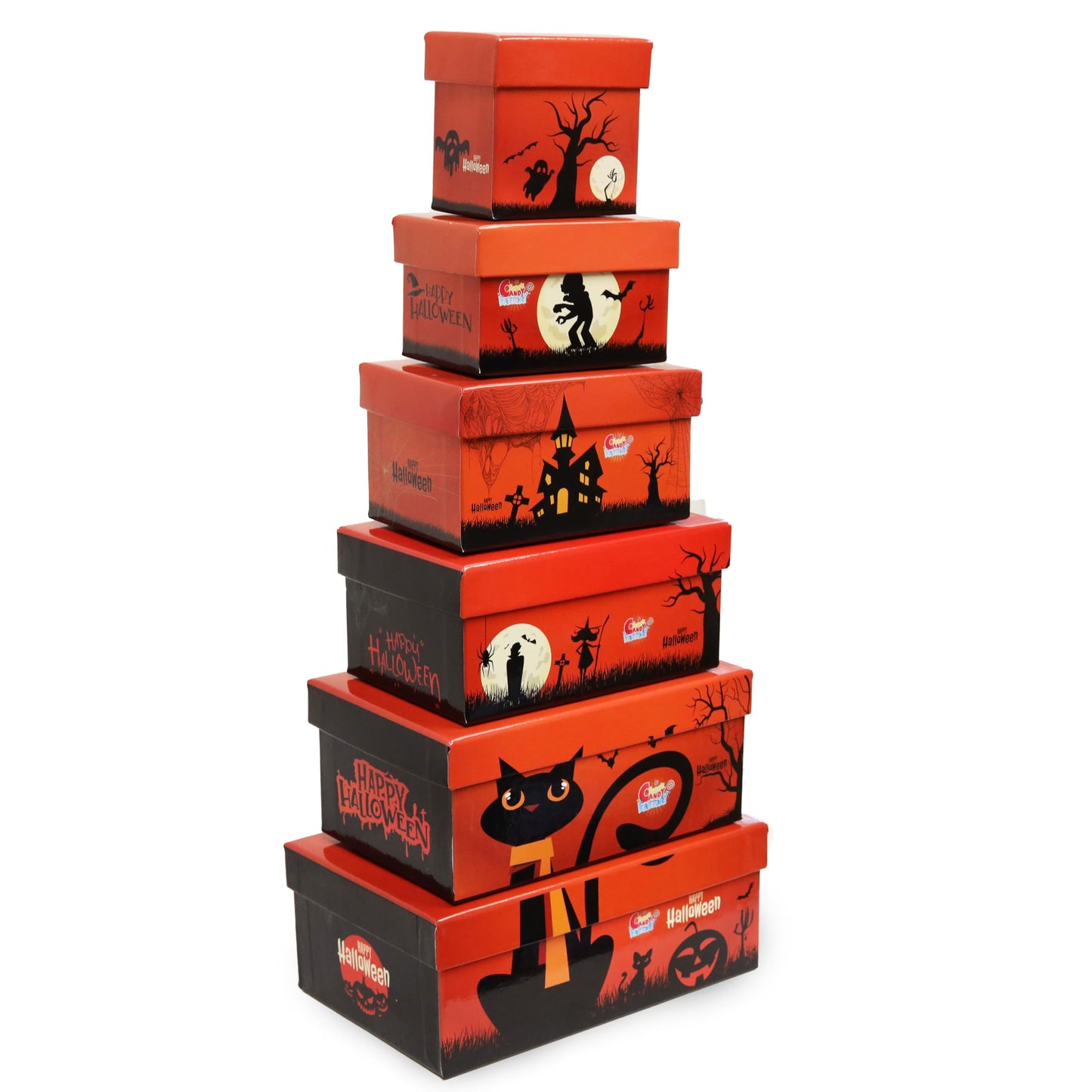 Sarah'S Candy Factory Halloween Theme Tower Box, Candy Corn, Autumn Mix, Indian Candy Corn, Jelly Pumpkin, All Single Serve Pack