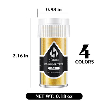 Edible Glitter For Cocktails - 4 Colors Gold Luster Dust Edible Drink Glitter Food Grade Metallic Shimmer Powder Cake Sprinkles