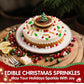 Christmas Tree Sprinkles for Cake Decorating,130g Red Gold and White Pearl,Gold Rods Green Trees Mixed,Edible Sugar Holiday spri